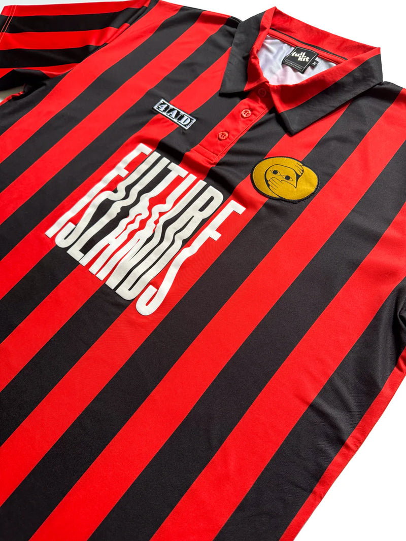 Red Striped Full Kit Soccer Jersey