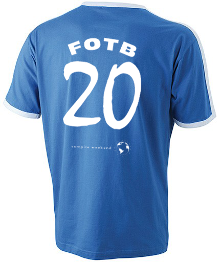 Vampire Weekend Blue Football Jersey T-Shirt- Bingo Merch Official Merchandise Shop Official