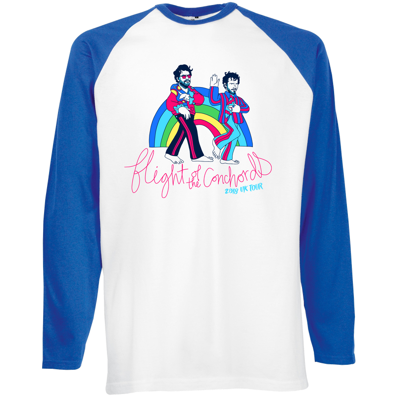 Flight of the Conchords Rainbow Baseball T Longsleeve- Bingo Merch Official Merchandise Shop Official